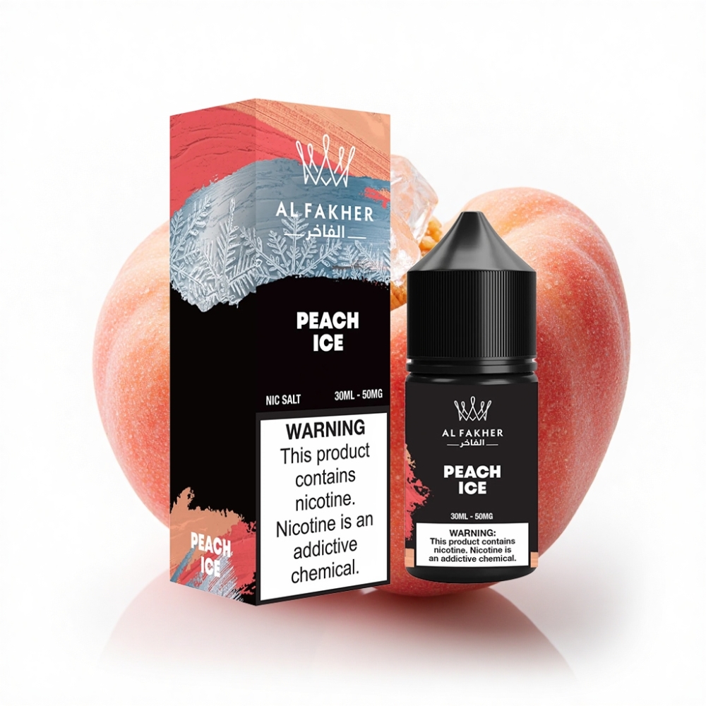 AL Fakher Nicotine Salt E-Liquid Şeftali Buzlu 50MG 30ml Pod Kit Uyumlu