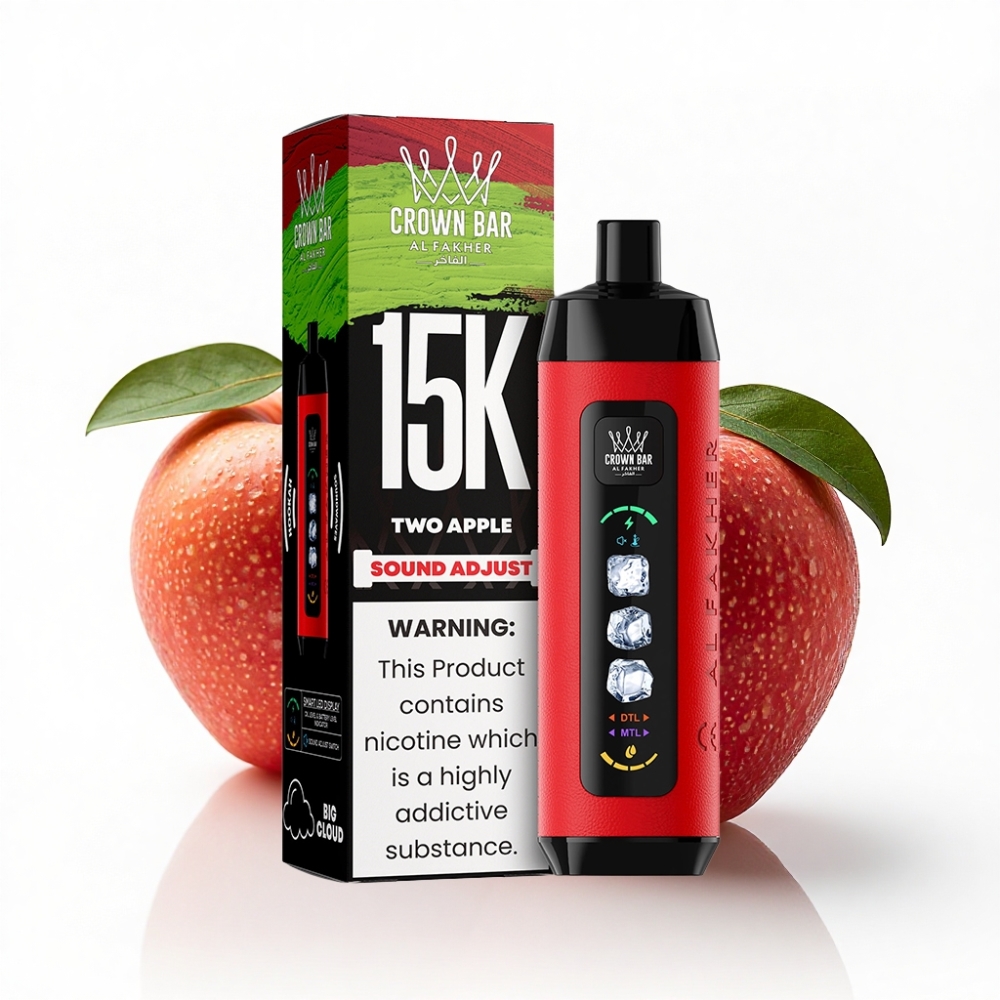 Al Fakher 15k Ice Adjust Clouds 15000 Puff LED Display 22ml İki Elma