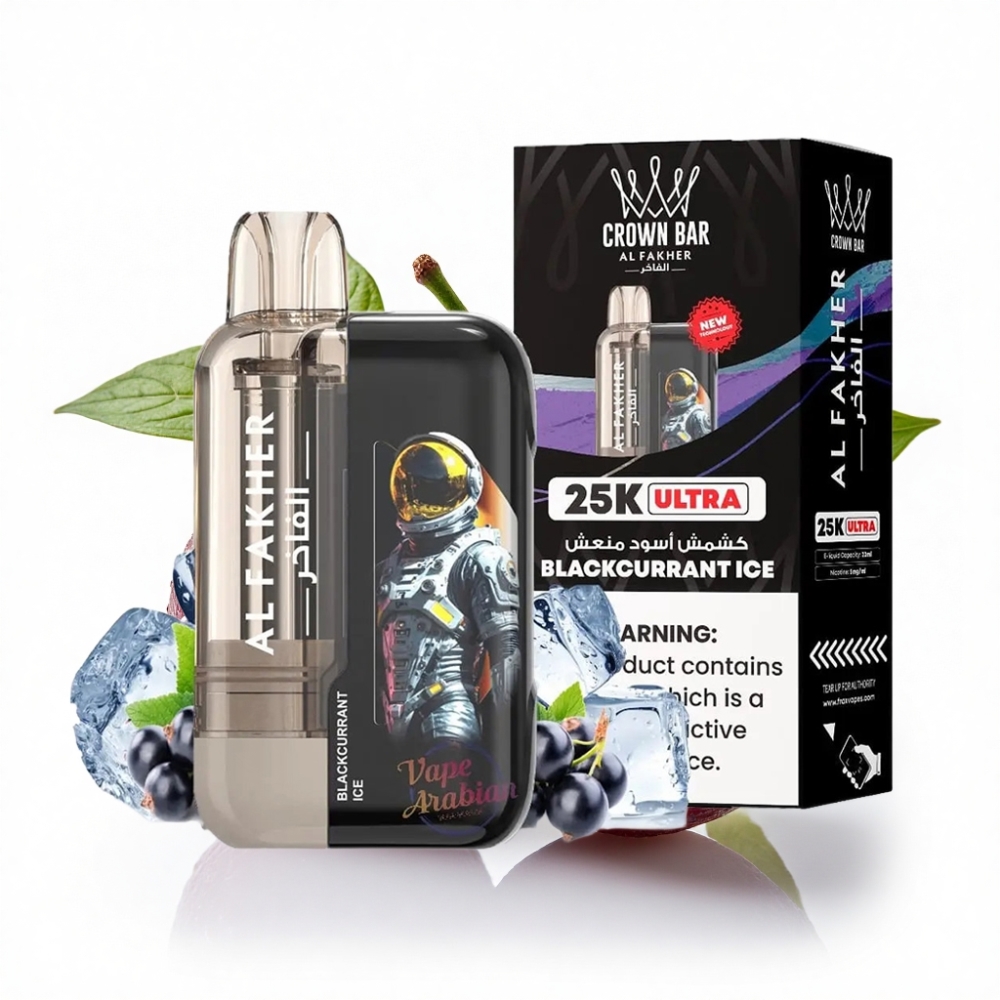 Al Fakher Crown Bar Ultra 25K 22ml 50mg Beküzümü Buz Disposable Vape