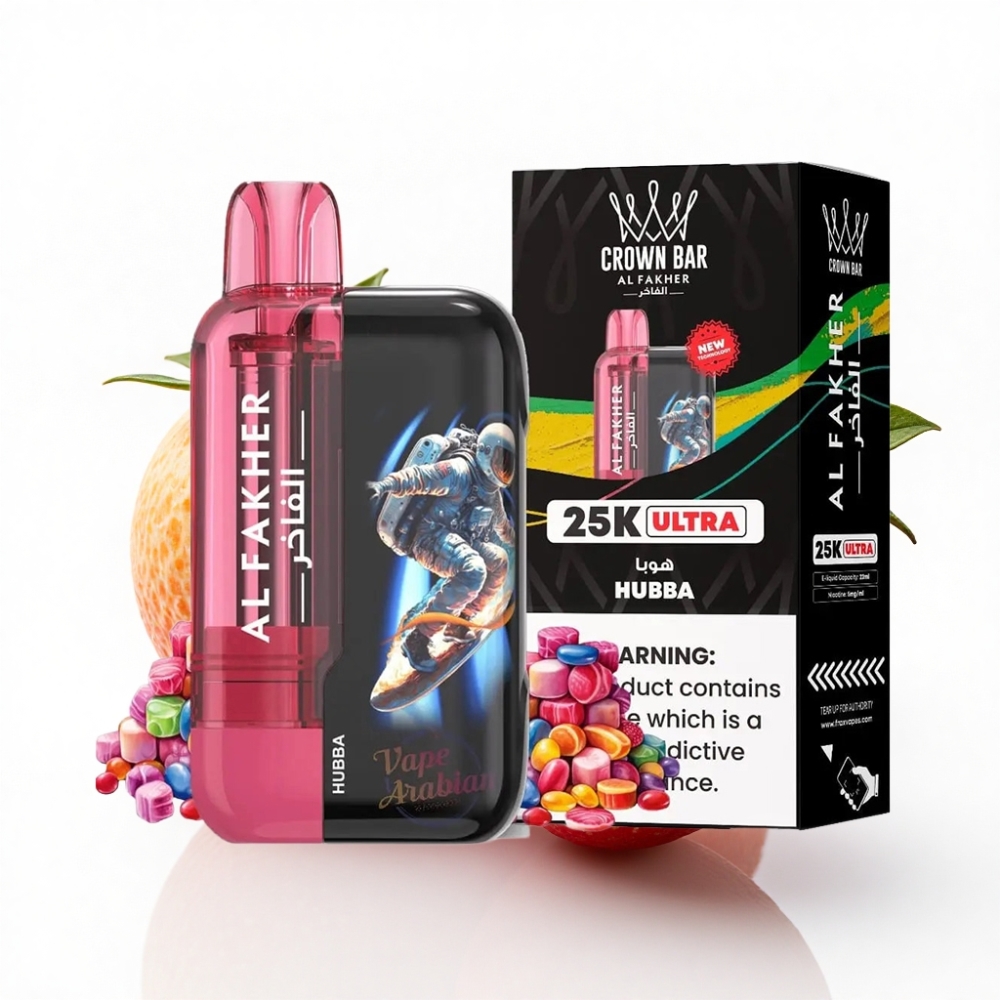 Al Fakher Crown Bar Ultra 25K 22ml Hubba LED Ekranlı Disposable Vape