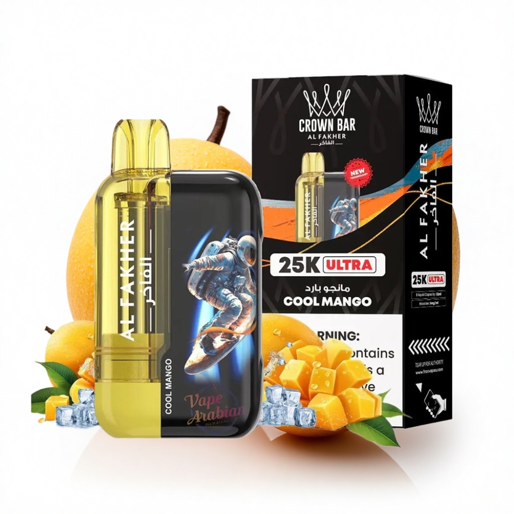 Al Fakher Crown Bar Ultra 25K 22ml Serin Mango LED Ekranlı Disposable Vape