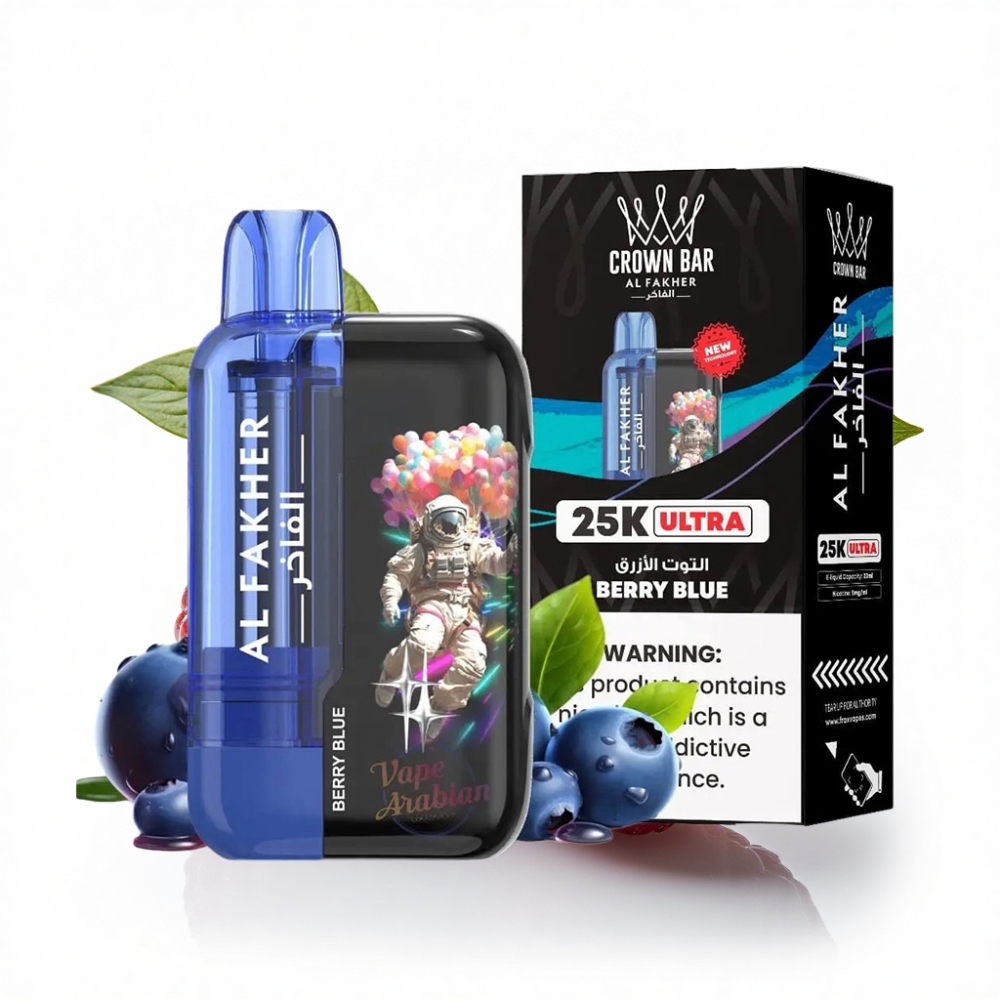 Al Fakher Crown Bar Ultra 25K 22ml Type-C Mavi Böğürtlen