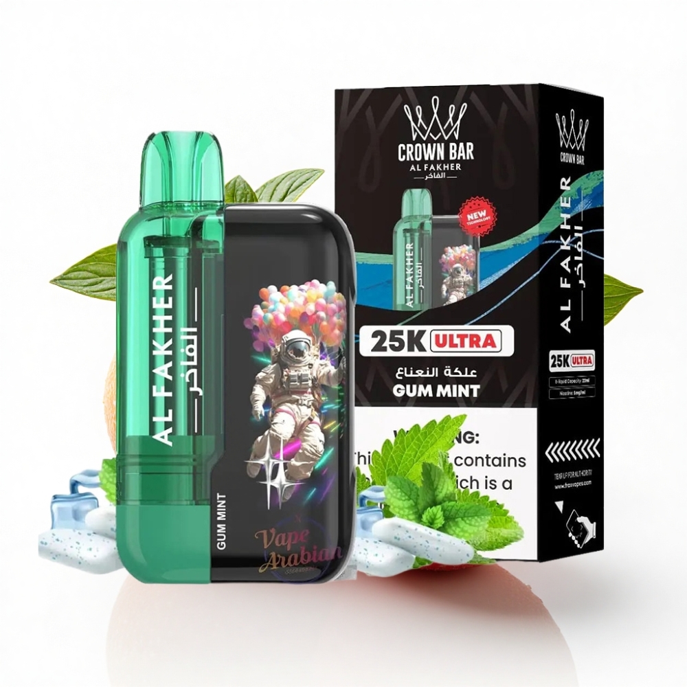 Al Fakher Crown Bar Ultra 25K 300mAh Mesh Coil Sakız Naneli