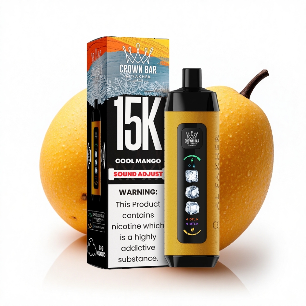 Al Fakher Ice Adjust Clouds 15k Puff LED Display Cool Mango