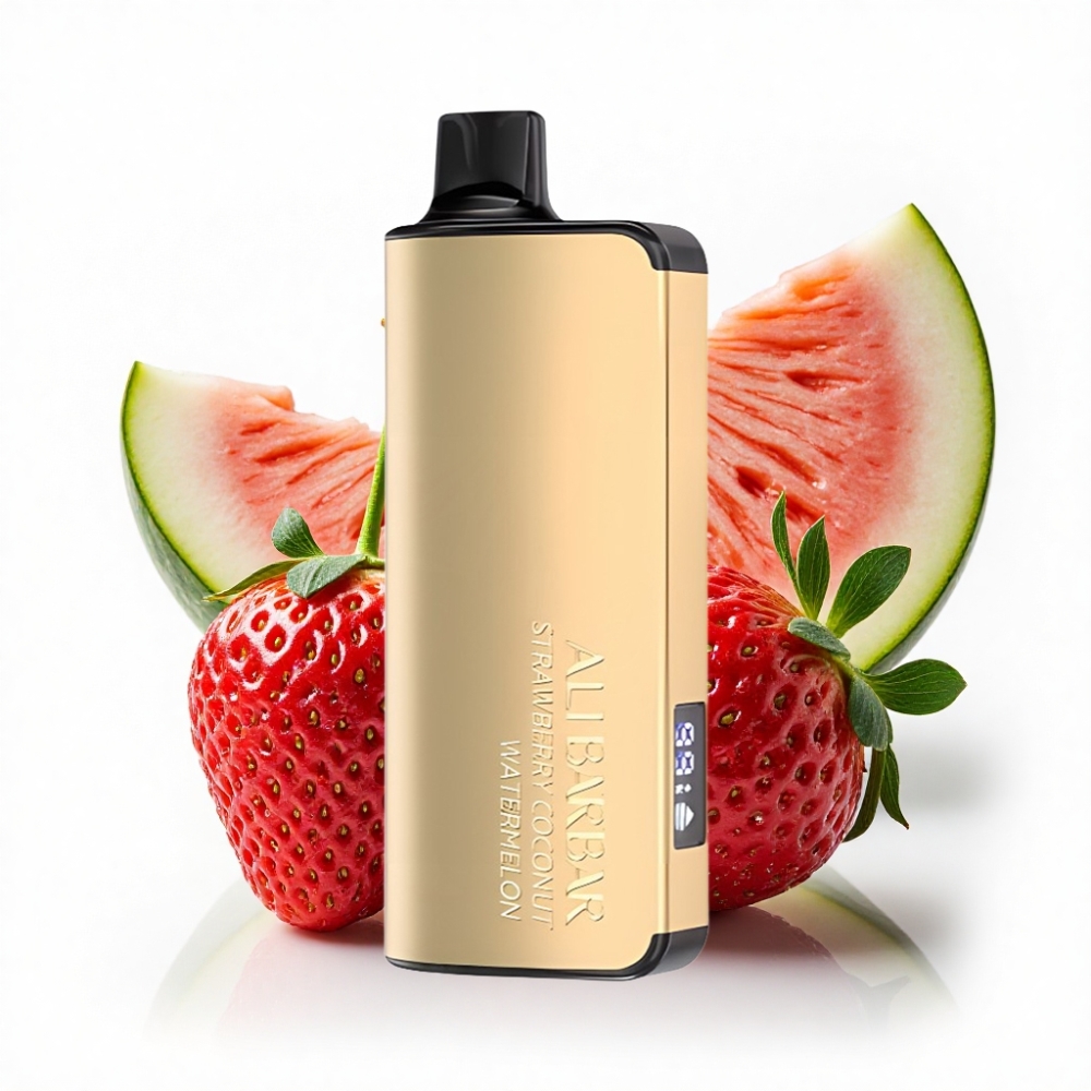 Alibarbar Ingot 9000 Puffs 22ml LED Ekran Çilek Hindistan Cevizi Karpuz