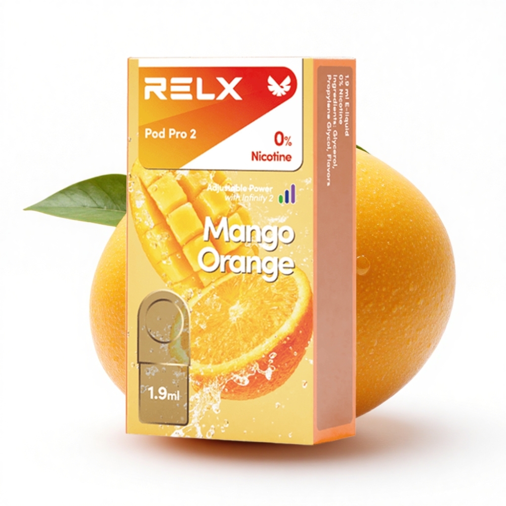 RELX Pod Pro 2 600 Pufluk 0% Nikotin 1.9ml Mango Portakal Aromalı