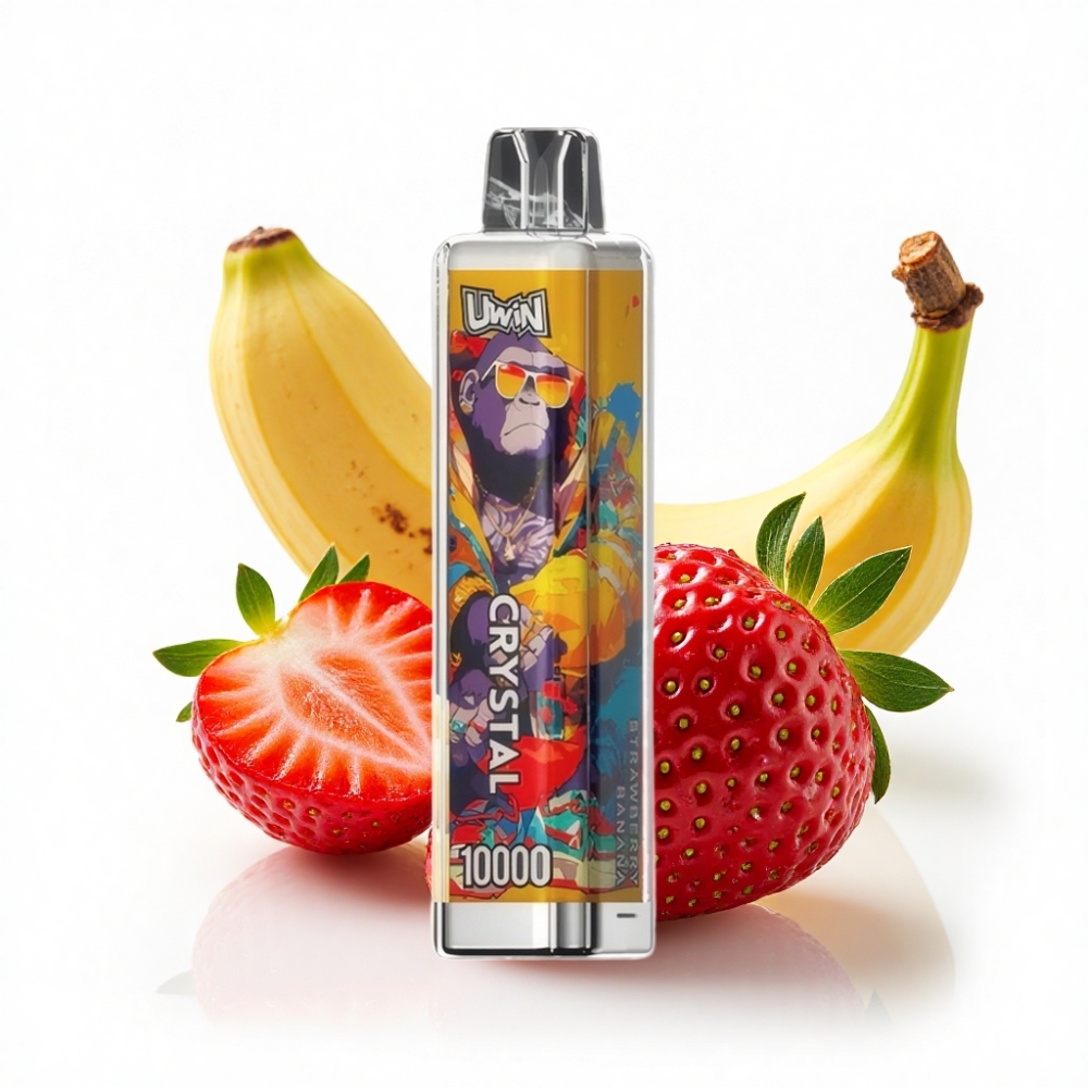 Turkey bulk wholesale UWIN Crystal 10000 Puffs Çilek Muz 18ml RGB Işık