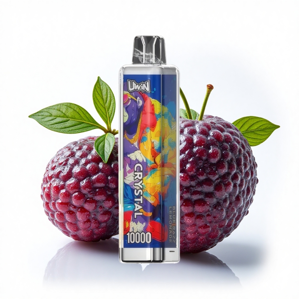 UWIN Crystal 10000 Puffs 18ml Mavi Ahududu Limonata RGB Işık
