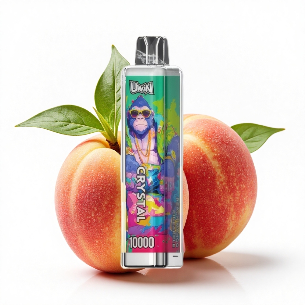UWIN Crystal 10000 Puffs 18ml Şeftali Mango Ananas RGB Işık