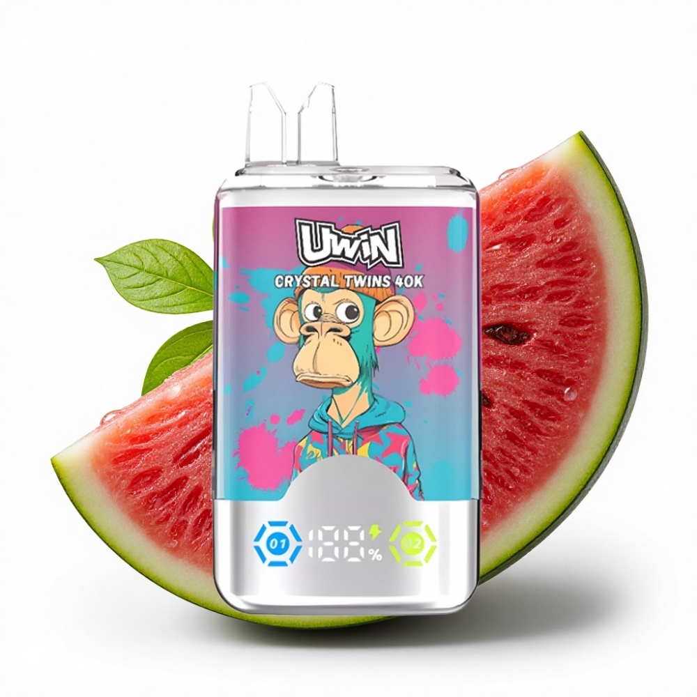 UWIN Crystal Twins 40000 Puff Çift Aromalı Karpuz Buzlu Karışık Meyve