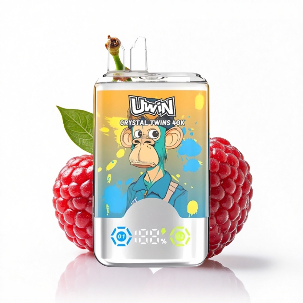 UWIN Crystal Twins 40000 Puff Çift Aromalı Yaban Mersini Ahududu Kiraz Ice