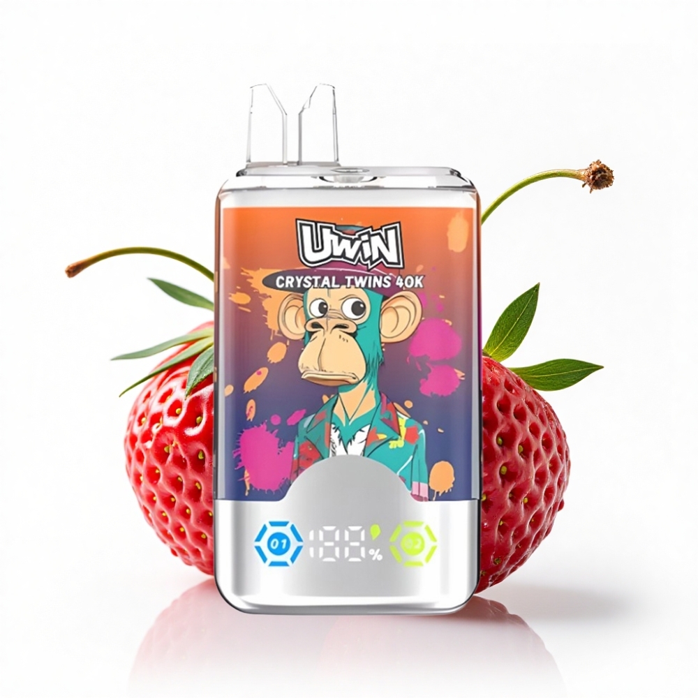 UWIN Crystal Twins 40000 Puff Çilek Ahududu Vişne Mr Blue Çift Aromalı