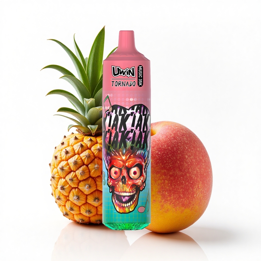 Uwin Tornado 35K Music 600mAh Şeftali Mango Ananas Disposable Vape