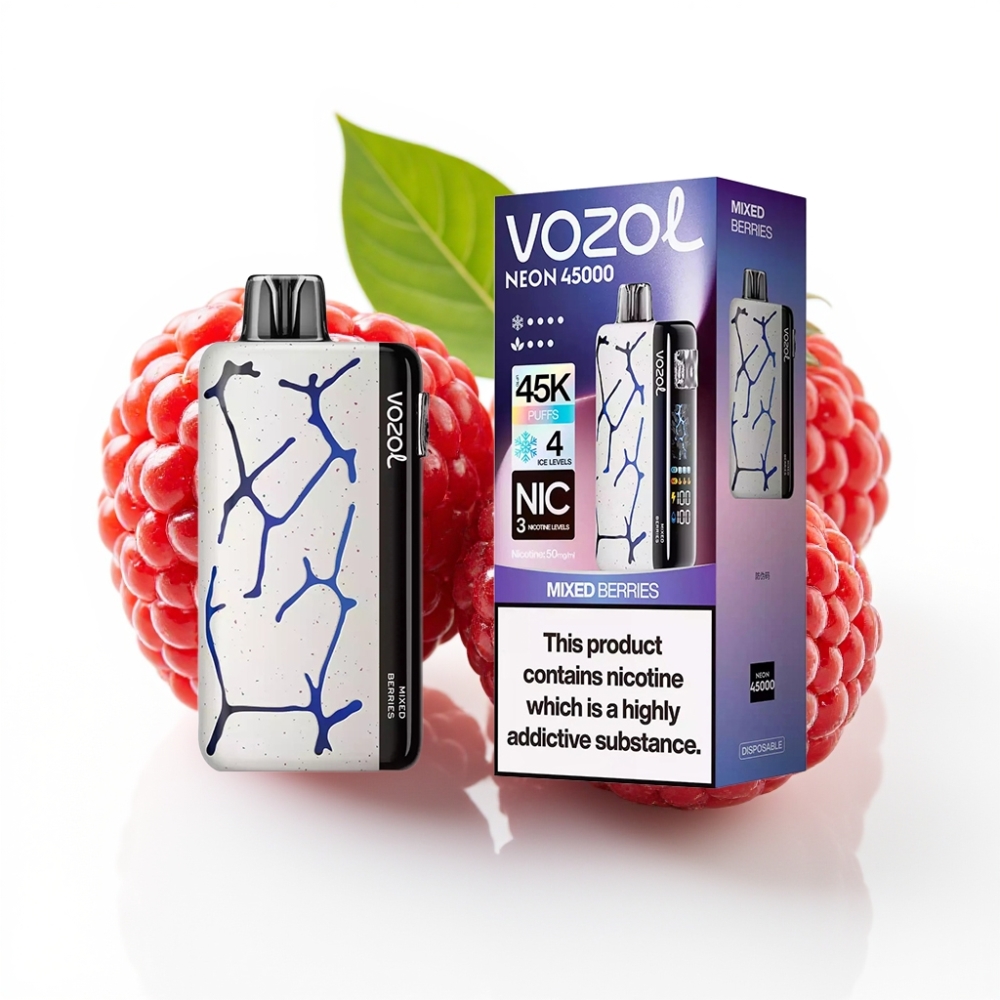 Vozol Neon 45K 45000 Puffs Ayarlanabilir Hava Akışı Karışık Meyveler Disposable Vape