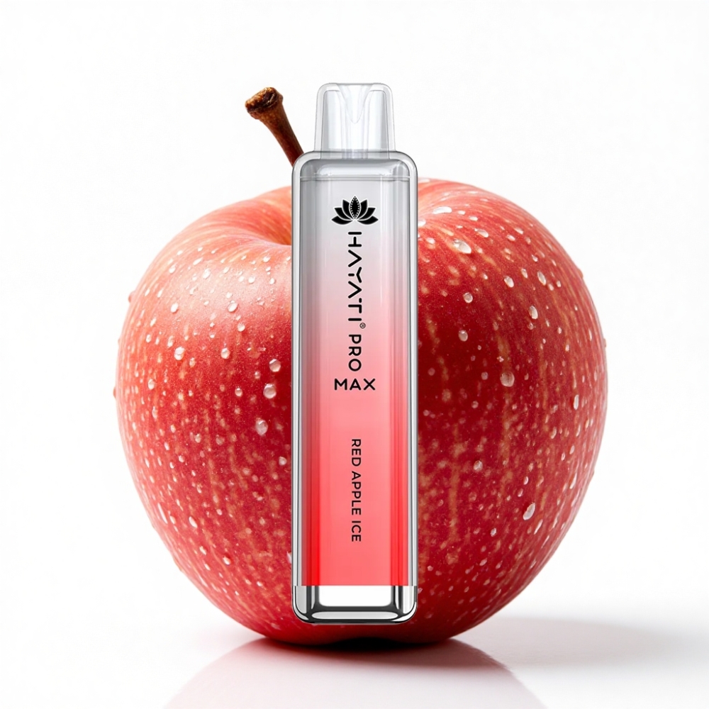 Hayati Pro Max 4000 Puff Çift 1.1 Ohm Mesh Coil Kırmızı Elma Buz Disposable Vape