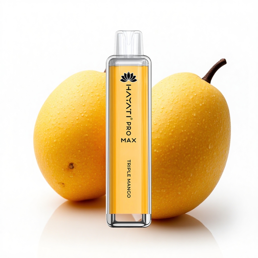 Hayati Pro Max 4000 Puffs Çift 1.1 Ohm Mesh Coil Üçlü Mango Disposable Vape