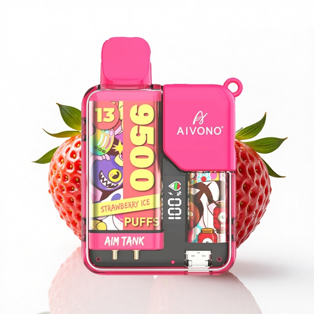 Turkey bulk wholesale Aivono AIM-TANK 9500 Puff LCD Display Çilek Buz